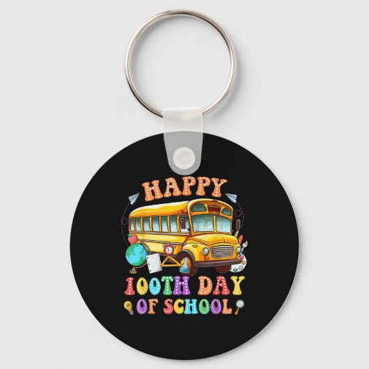 Gelukkige 100ste dag van de schoolbuschauffeur 100 sleutelhanger (Voorkant)