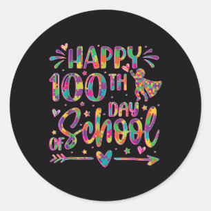 Gelukkige 100ste dag van de schoolpuzzel 100 dagen ronde sticker
