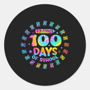 Gelukkige 100ste Dag van de Schooltijd Dye 100 dag Ronde Sticker