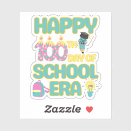 Gelukkige 100ste dag van het schooltijdperk Terug  Sticker