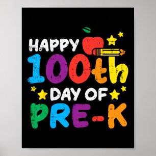 Gelukkige 100ste dag van Pre K Apple 100 dagen sch Poster