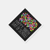 Gelukkige 100ste dag van school 100 ballonnen lera servet (Hoek)