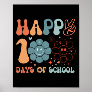 Gelukkige 100ste dag van school groovy leraar stud poster
