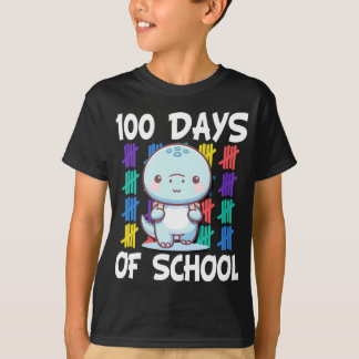 Gelukkige 100ste Dag van School Regenboog Dino voo T-shirt