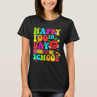 Gelukkige 100ste dag van school retro 100 dagen le t-shirt