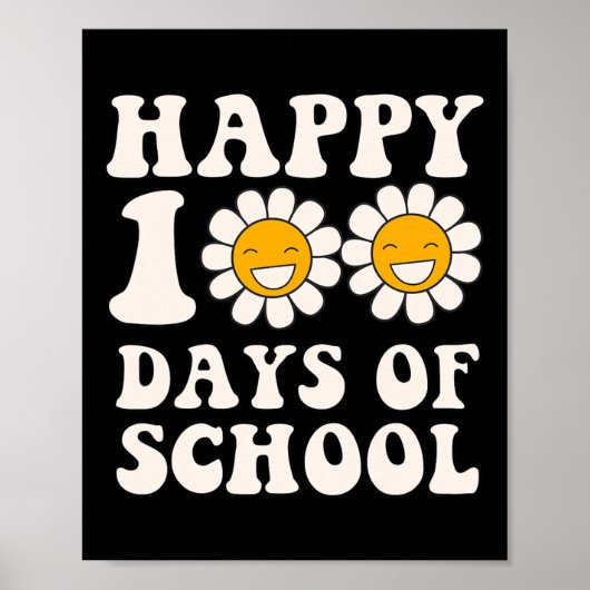 Gelukkige 100ste dag van school Retro Groovy Schat Poster (Voorkant)