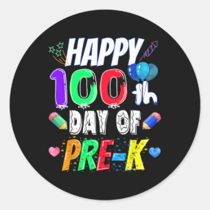 Gelukkige 100ste dag van schoolcadeau 100 dagen Pr Ronde Sticker