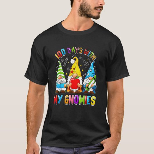 Gelukkige 100ste Schooldag Drie Kabouters Virtuele T-shirt (Voorkant)