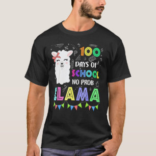 Gelukkige 100ste schooldag Geen probleem lama jong T-shirt