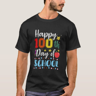 Gelukkige 100ste Schooldag Kleurrijke Leraar En Le T-shirt