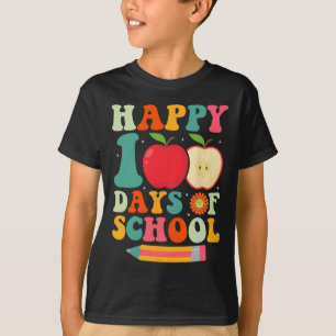 Gelukkige 100ste Schooldag Leraar Kinderen Retro G T-shirt