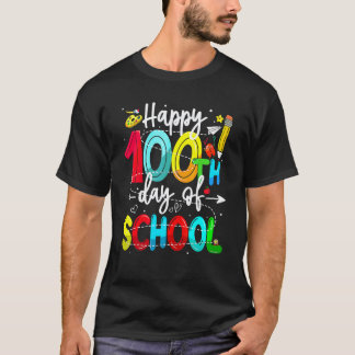 Gelukkige 100ste schooldag leraar student kind 100 t-shirt
