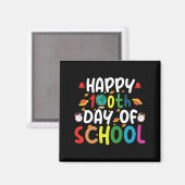 Gelukkige 100ste Schooldag Leraar Student Magneet (Voorkant / Achterkant)