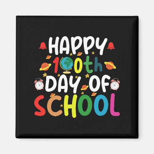 Gelukkige 100ste Schooldag Leraar Student Magneet (Voorkant)