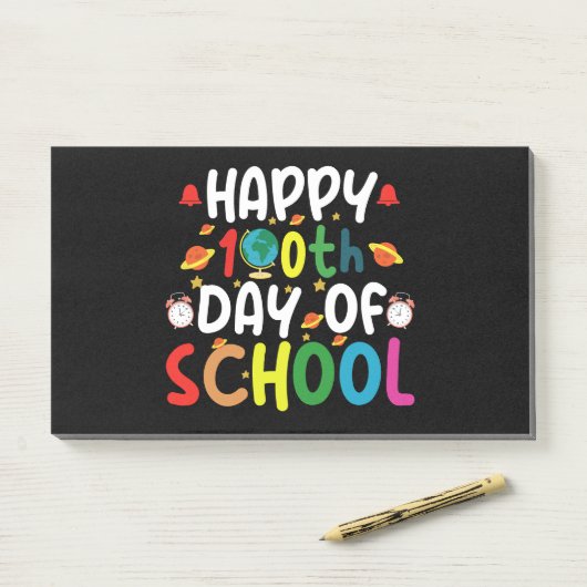 Gelukkige 100ste Schooldag Leraar Student Post-it® Notes (Op bureau)