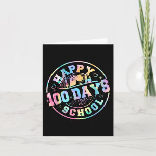 Gelukkige 100ste Schooldag Leraar Student Tie Dye Kaart