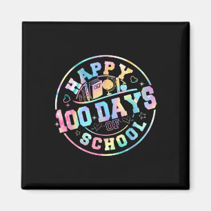 Gelukkige 100ste Schooldag Leraar Student Tie Dye Magneet
