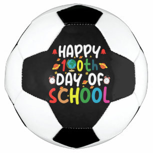 Gelukkige 100ste Schooldag Leraar Student Voetbal