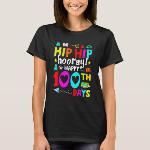 Gelukkige 100ste Schooldag Leraren Kinderen Hoera T-shirt