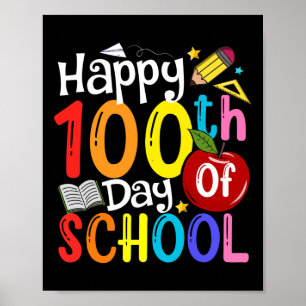 Gelukkige 100ste schooldag Leraren Student Gelukki Poster