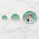 Gelukkige 100ste verjaardag Chic Falling Green Gli Confetti (Voorkanten)