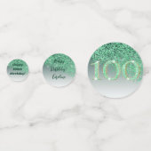 Gelukkige 100ste verjaardag Chic Falling Green Gli Confetti (Achterkanten)