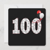 Gelukkige 100ste verjaardag op zwarte uitnodiging (Voorkant)