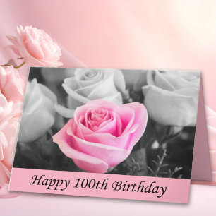 Gelukkige 100ste verjaardag Roos Fotografie Kaart
