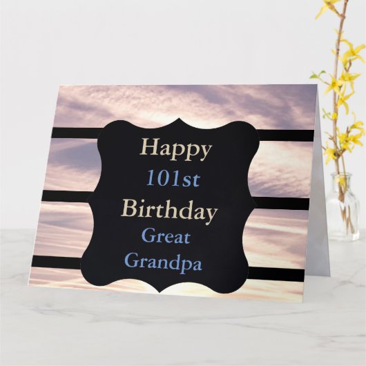 Gelukkige 101e verjaardag Grote Opa Kaart (Gele Bloem)