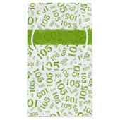 Gelukkige 105e Verjaardag Groen/Wit Nummerpatroon Klein Cadeauzakje (Achterkant)