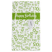Gelukkige 105e Verjaardag Groen/Wit Nummerpatroon Klein Cadeauzakje (Voorkant)