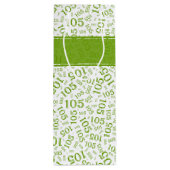 Gelukkige 105e Verjaardag Groen/Wit Nummerpatroon Wijn Cadeautas (Achterkant)