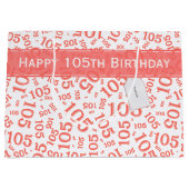Gelukkige 105e Verjaardag Koraal Willekeurig Numme Groot Cadeauzakje (Voorkant)