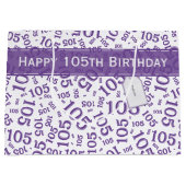 Gelukkige 105e Verjaardag Paarse Willekeurig Numme Groot Cadeauzakje (Voorkant)