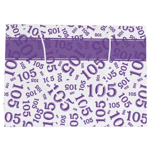 Gelukkige 105e Verjaardag Paarse Willekeurig Numme Groot Cadeauzakje (Achterkant)