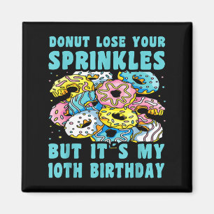Gelukkige 10 verjaardag 10 jaar oude donut 10e ver magneet