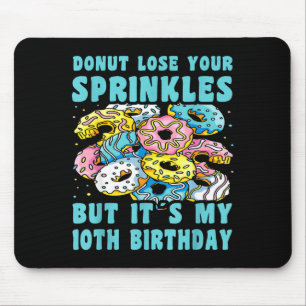 Gelukkige 10 verjaardag 10 jaar oude donut 10e ver muismat