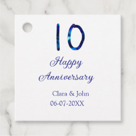 Gelukkige 10e verjaardag blauwe glitter voeg naam  bedankjes labels