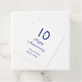 Gelukkige 10e verjaardag blauwe glitter voeg naam  bedankjes labels (In situ)