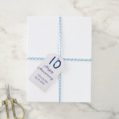 Gelukkige 10e verjaardag blauwe glitter voeg naam  cadeaulabel (Met Touw)
