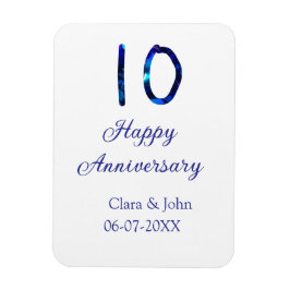 Gelukkige 10e verjaardag blauwe glitter voeg naam  magneet