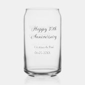 Gelukkige 10e verjaardag eenvoudige minimale bruil blikvorm glas (Voorkant)