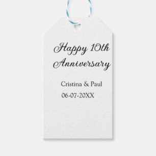Gelukkige 10e verjaardag eenvoudige minimale bruil cadeaulabel