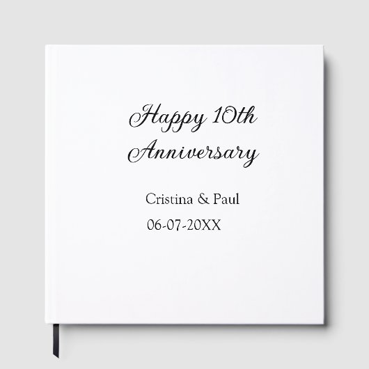 Gelukkige 10e verjaardag eenvoudige minimale bruil gastenboek (Voorkant)