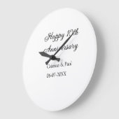 Gelukkige 10e verjaardag eenvoudige minimale bruil grote klok (Hoek)