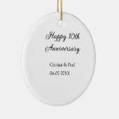 Gelukkige 10e verjaardag eenvoudige minimale bruil keramisch ornament (Rechts)