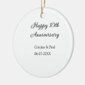 Gelukkige 10e verjaardag eenvoudige minimale bruil keramisch ornament (Links)