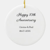 Gelukkige 10e verjaardag eenvoudige minimale bruil keramisch ornament (Achterkant)