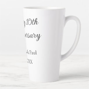 Gelukkige 10e verjaardag eenvoudige minimale bruil latte mok