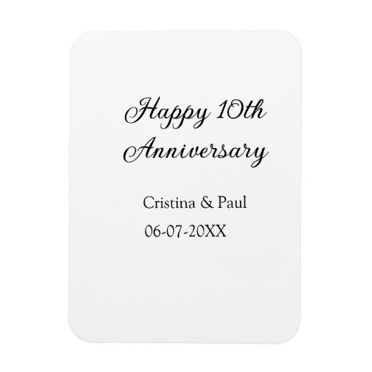 Gelukkige 10e verjaardag eenvoudige minimale bruil magneet (Verticaal)